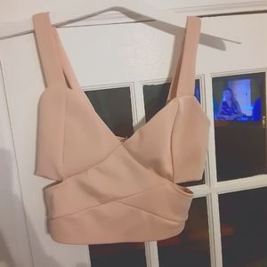 Blush crop top with side cutouts size L